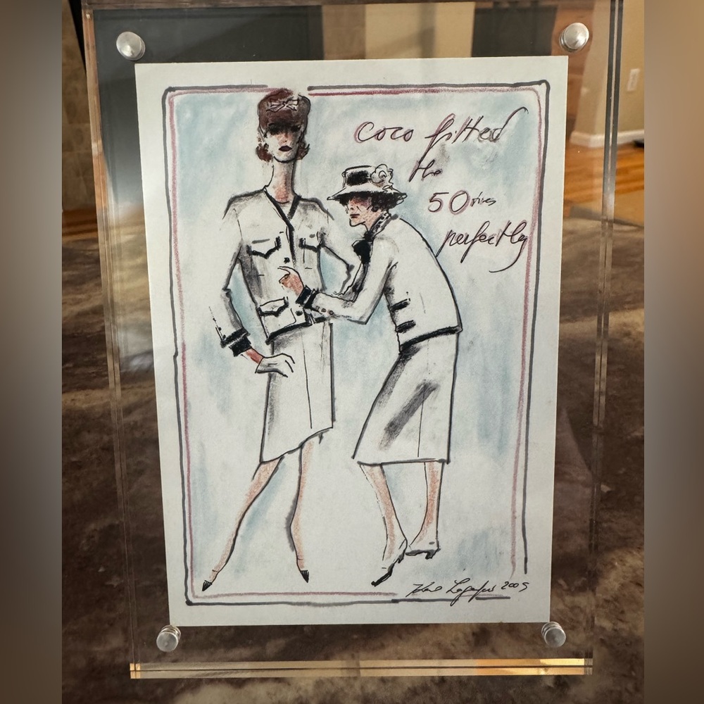 Chanel Framed Postcard Karl Lagerfeld Metropolitan Museum 2005 “The Fifties”